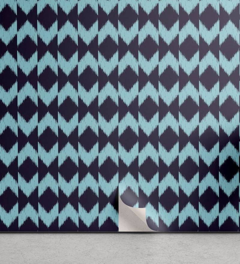 Abakuhaus Vinyltapete selbstklebendes Wohnzimmer Küchenakzent, Ikat Boho Geometrische Form von Abakuhaus