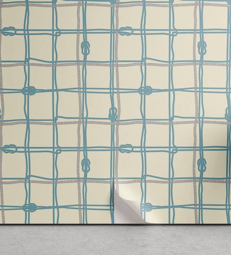 Abakuhaus Vinyltapete selbstklebendes Wohnzimmer Küchenakzent, Nautical Blau Seile als Squares Kunst von Abakuhaus