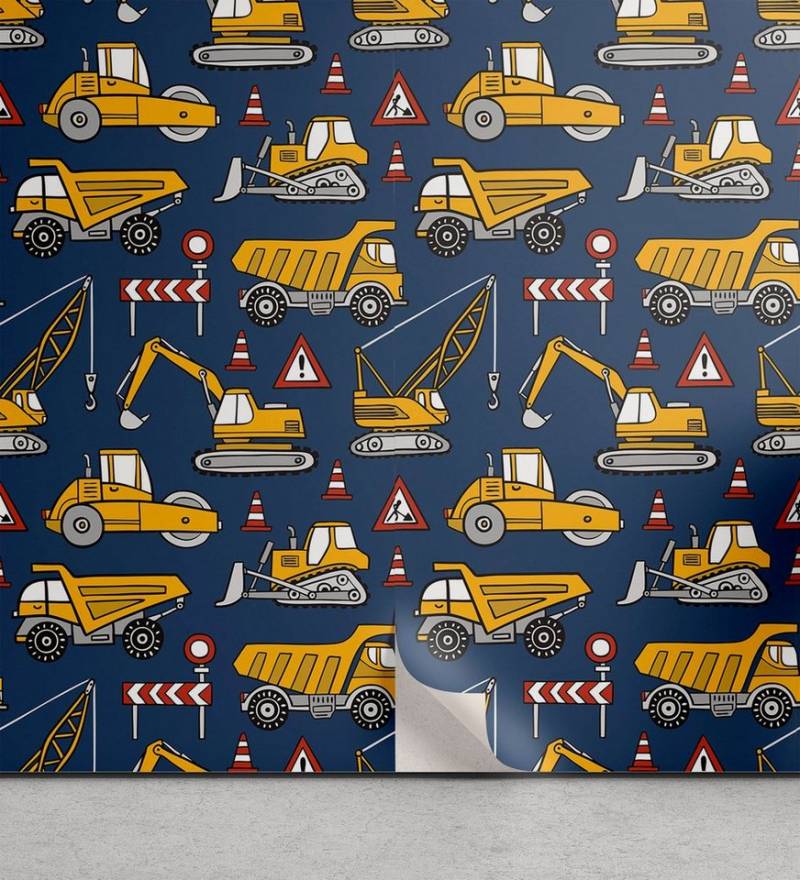 Abakuhaus Vinyltapete selbstklebendes Wohnzimmer Küchenakzent, Autos Baufahrzeugen Bild von Abakuhaus