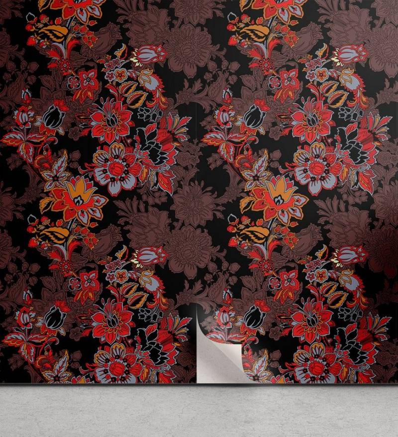 Abakuhaus Vinyltapete selbstklebendes Wohnzimmer Küchenakzent, Blume Japanische Vivid Florals von Abakuhaus