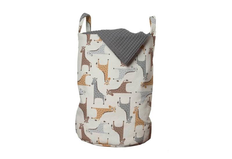 Abakuhaus Wäschesäckchen Wäschekorb mit Griffen Kordelzugverschluss für Waschsalons, Giraffe Long Neck mit Spots von Abakuhaus