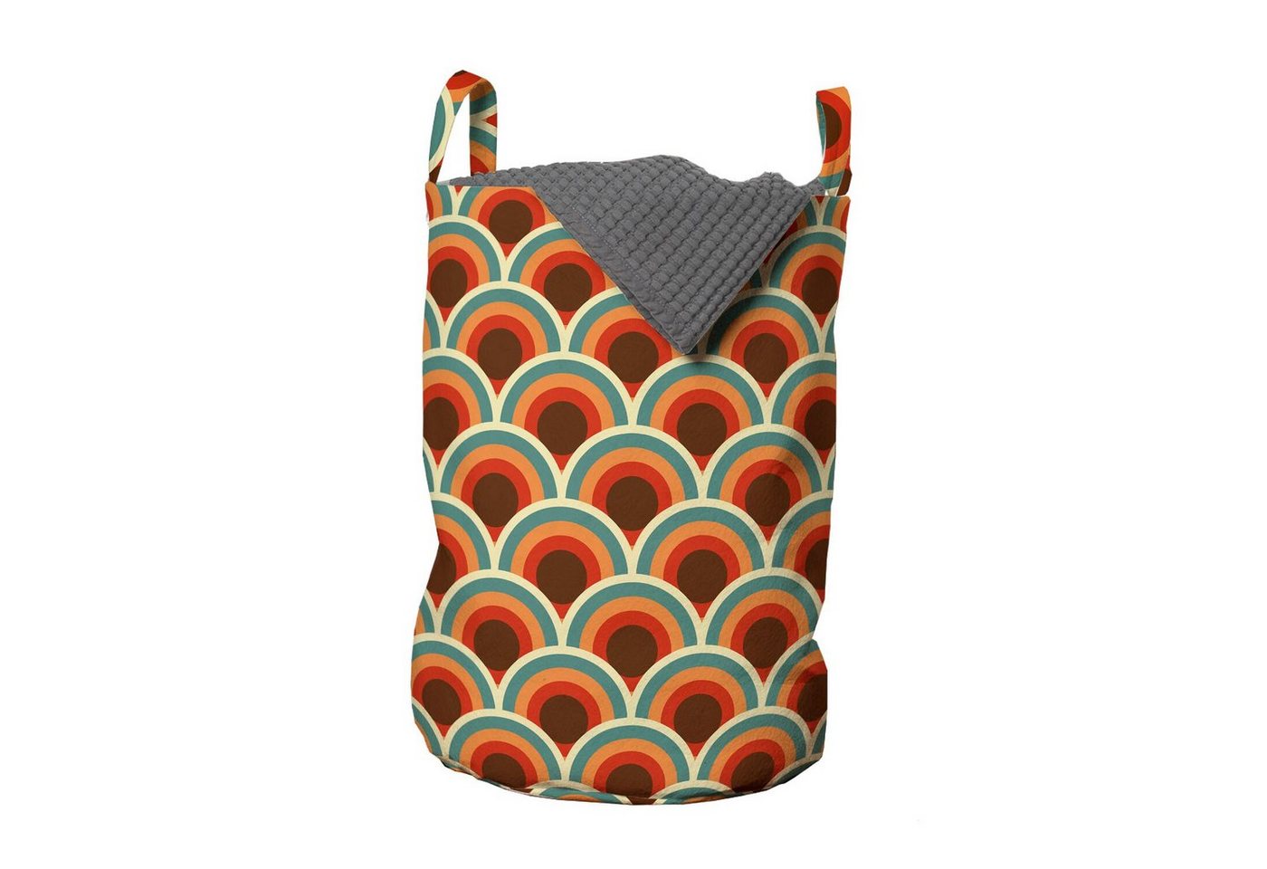 Abakuhaus Wäschesäckchen Wäschekorb mit Griffen Kordelzugverschluss für Waschsalons, Kreis Kurvige Waved Old Spots von Abakuhaus