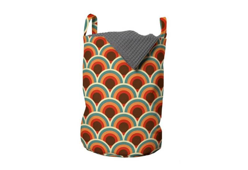 Abakuhaus Wäschesäckchen Wäschekorb mit Griffen Kordelzugverschluss für Waschsalons, Kreis Kurvige Waved Old Spots von Abakuhaus