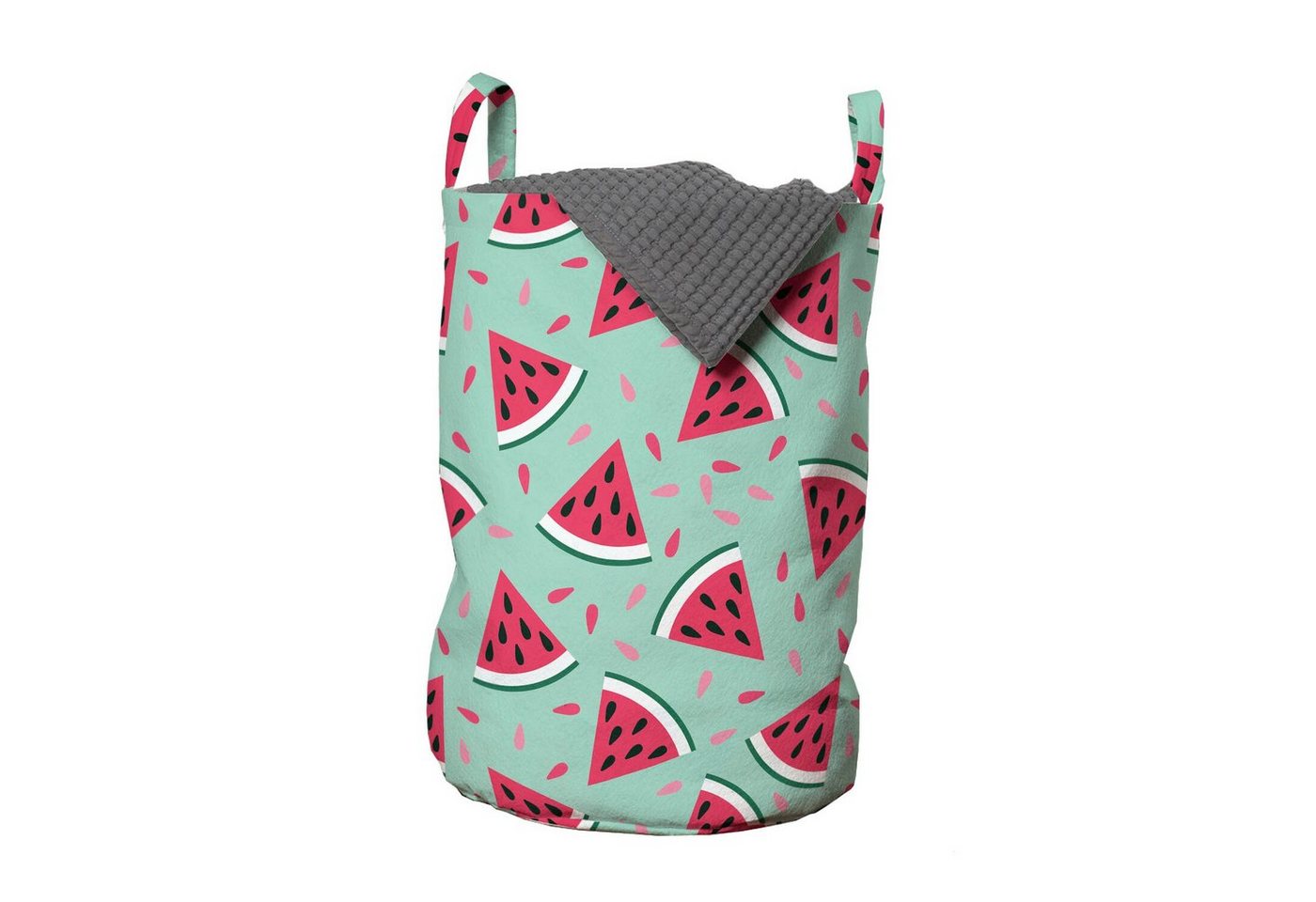 Abakuhaus Wäschesäckchen Wäschekorb mit Griffen Kordelzugverschluss für Waschsalons, Obst Pop-Art-Wassermelone-Scheiben von Abakuhaus