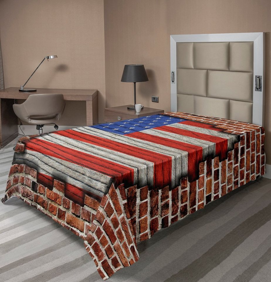 Betttuch weiches bequemes oberes Bettlaken dekoratives Bett 1 Stück, Abakuhaus, Vereinigte Staaten von Amerika American National Flag von Abakuhaus