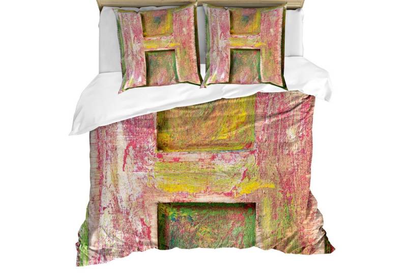 Abakuhaus Bettwäsche Milbensicher Allergiker geeignet mit Kissenbezügen, Microfaser, Buchstabe H Alphabet aus Holz H-Zeichen von Abakuhaus