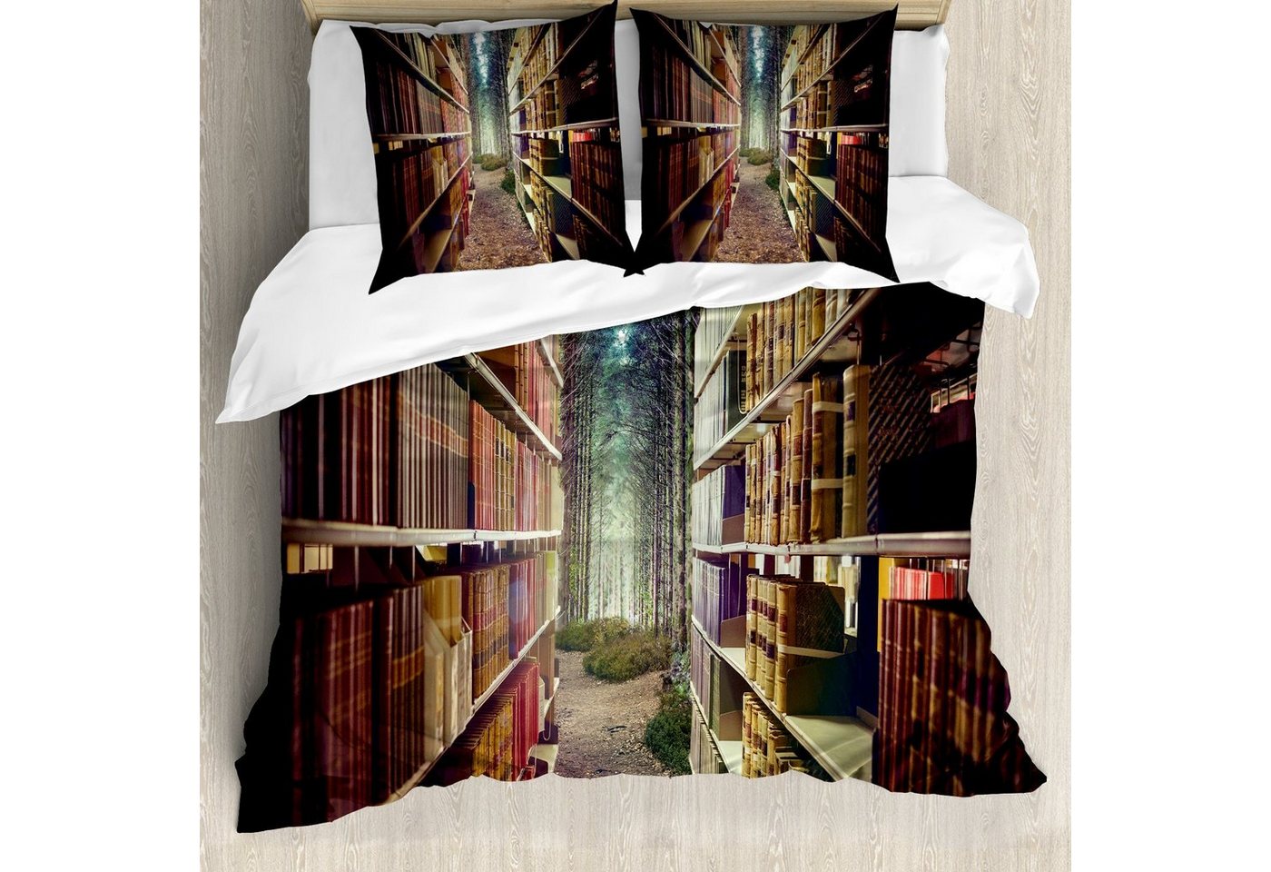 Abakuhaus Bettwäsche Milbensicher Allergiker geeignet mit Kissenbezügen, Microfaser, Bücherregal Zusammenfassung Bibliothek in Woods Abakuhaus Bettwäsche Milbensicher Allergiker geeignet mit Kissenbezügen, Microfaser, Bücherregal Zusammenfassung Bibliothek in Woods von Abakuhaus