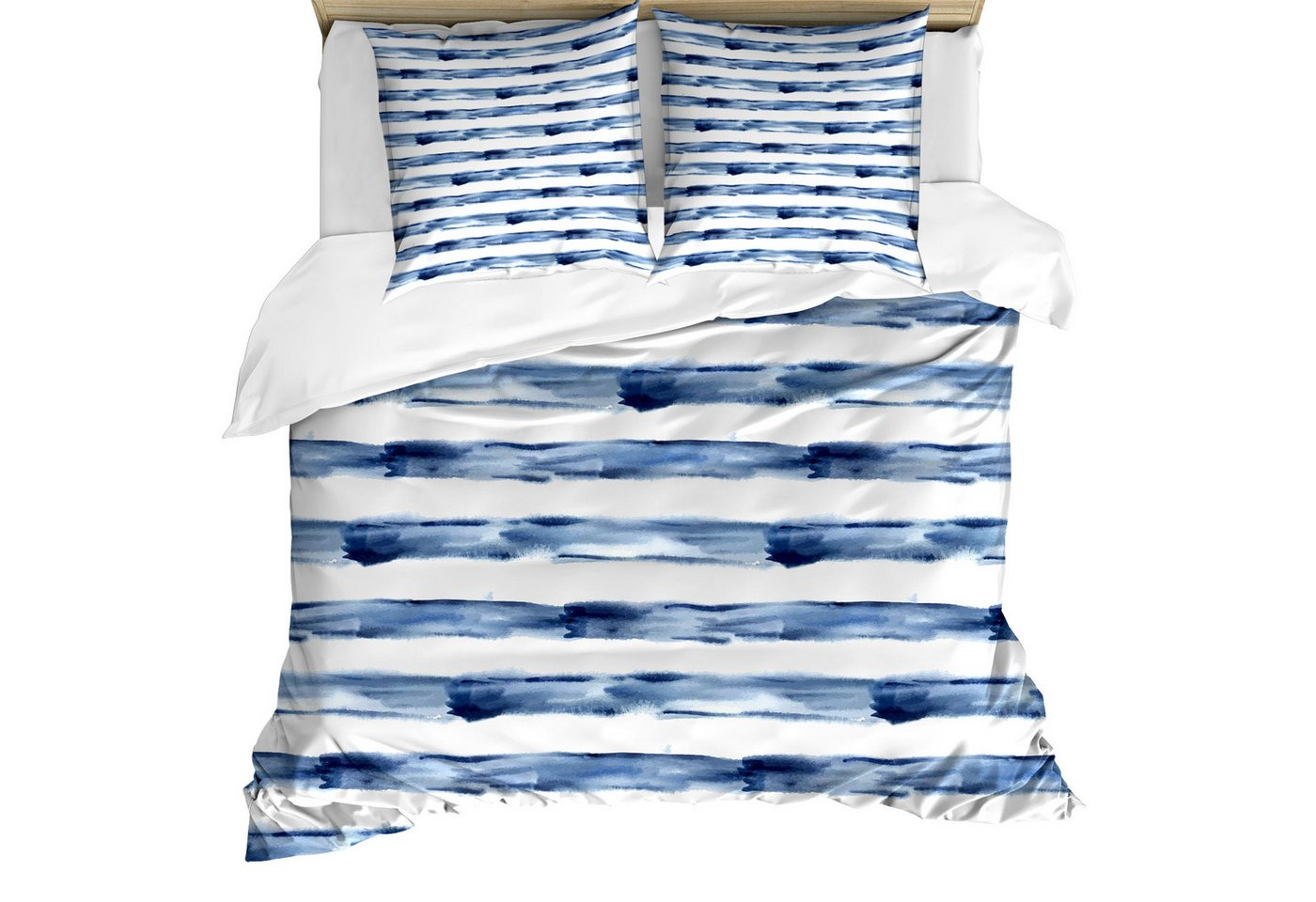 Abakuhaus Bettwäsche Milbensicher Allergiker geeignet mit Kissenbezügen, Microfaser, Harbor-Streifen Aquarell-Pinsel Abakuhaus Bettwäsche Milbensicher Allergiker geeignet mit Kissenbezügen, Microfaser, Harbor-Streifen Aquarell-Pinsel von Abakuhaus