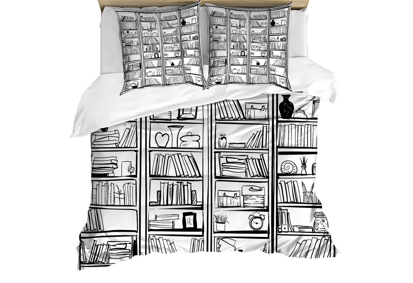 Abakuhaus Bettwäsche Milbensicher Allergiker geeignet mit Kissenbezügen, Microfaser, Hobby Bücherregal Wohnaccessoires Abakuhaus Bettwäsche Milbensicher Allergiker geeignet mit Kissenbezügen, Microfaser, Hobby Bücherregal Wohnaccessoires von Abakuhaus