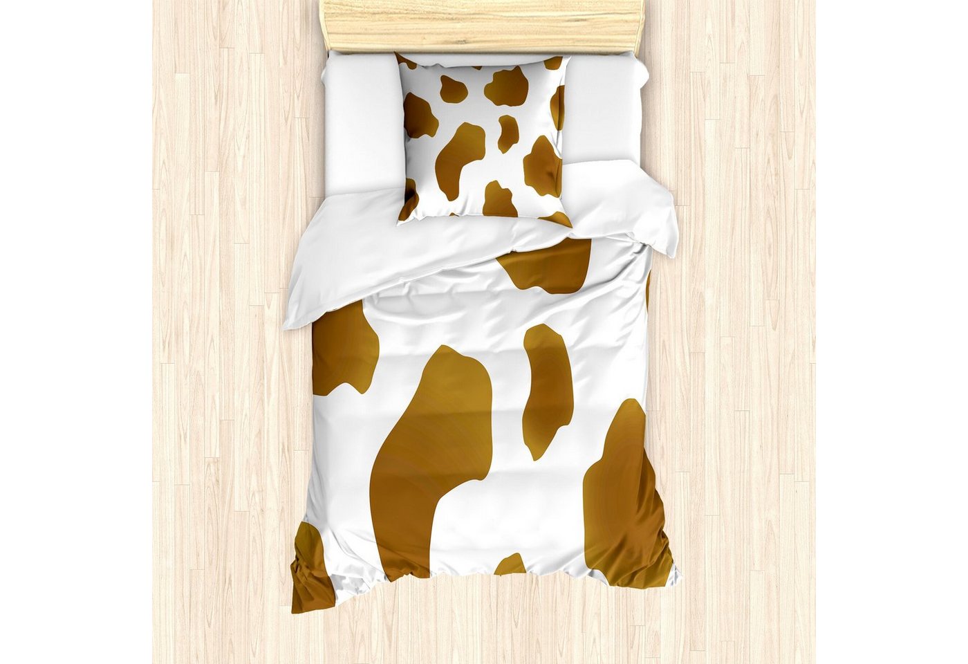 Bettwäsche Milbensicher Allergiker geeignet mit Kissenbezug, Abakuhaus, Microfaser, Kuh-Druck Brown Spots auf Cow von Abakuhaus