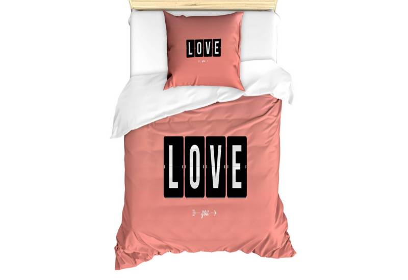 Abakuhaus Bettwäsche Milbensicher Allergiker geeignet mit Kissenbezug, Microfaser, Liebe Anbetung Uhr-Entwurf von Abakuhaus