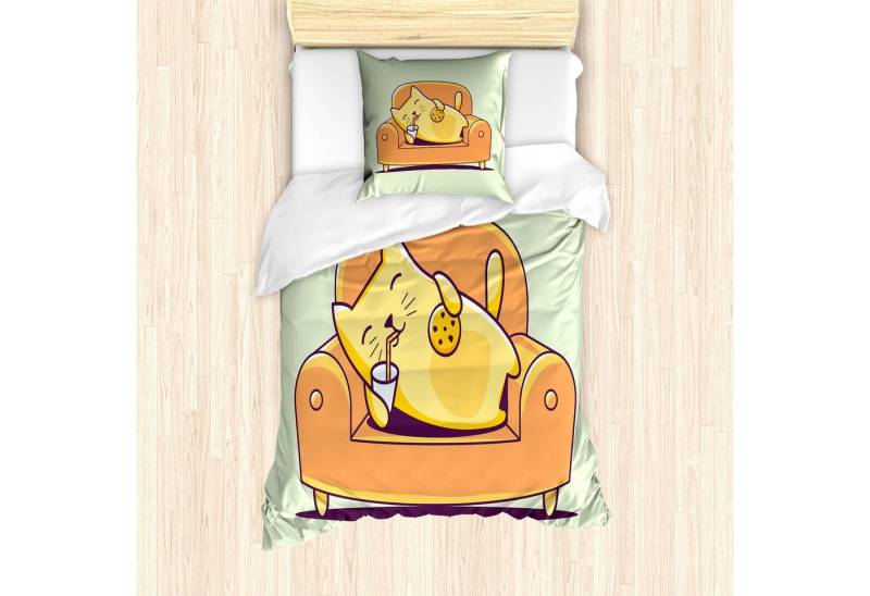 Bettwäsche Milbensicher Allergiker geeignet mit Kissenbezug, Abakuhaus, Microfaser, Plätzchen Kitten Verlegung auf einer Couch von Abakuhaus