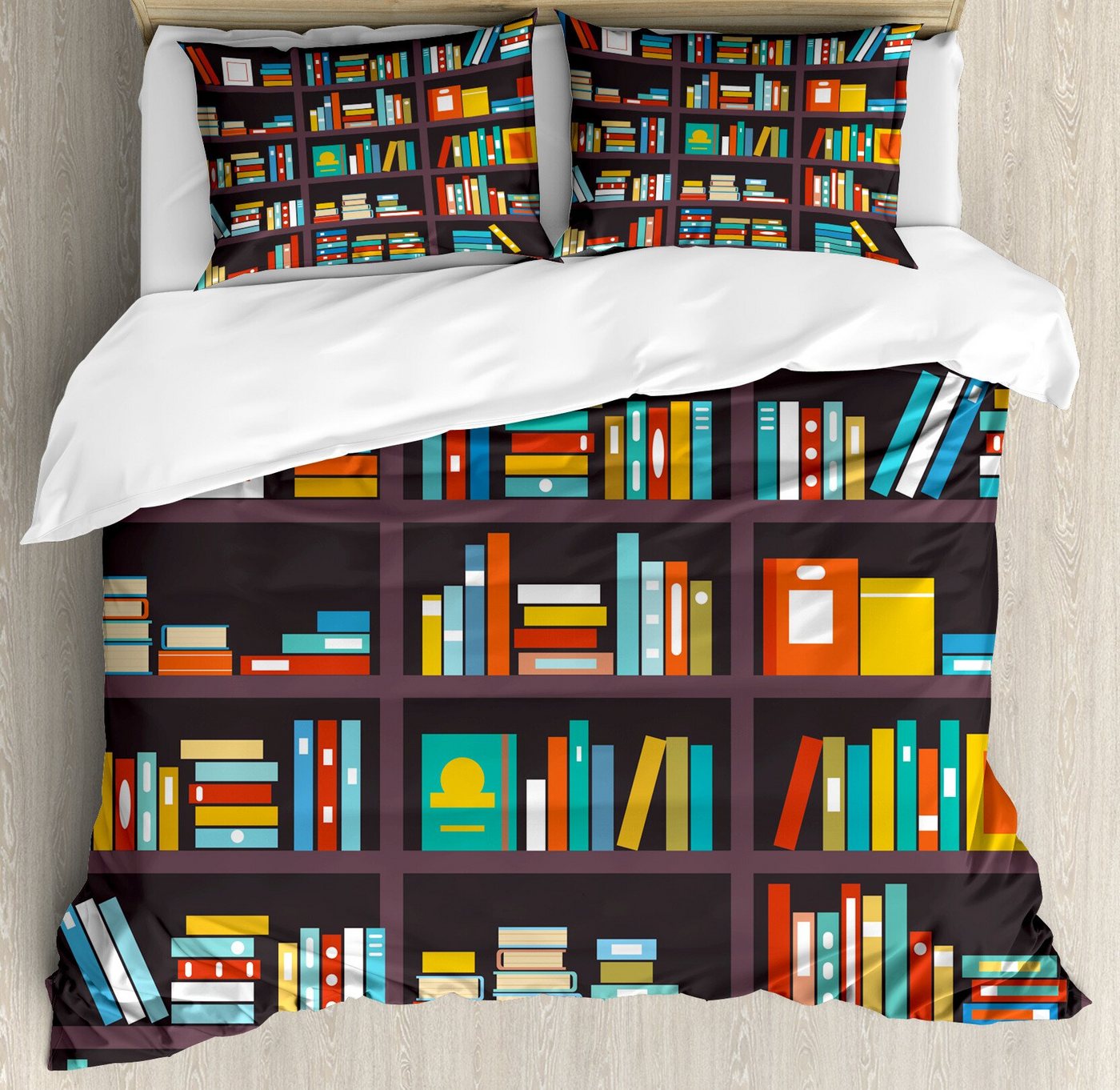 Abakuhaus Bettwäsche Weicher Microfaserstoff Allegigeignet kein Verblassen, Microfaser, Bücherregal Cartoon-bunte Bücher Abakuhaus Bettwäsche Weicher Microfaserstoff Allegigeignet kein Verblassen, Microfaser, Bücherregal Cartoon-bunte Bücher von Abakuhaus