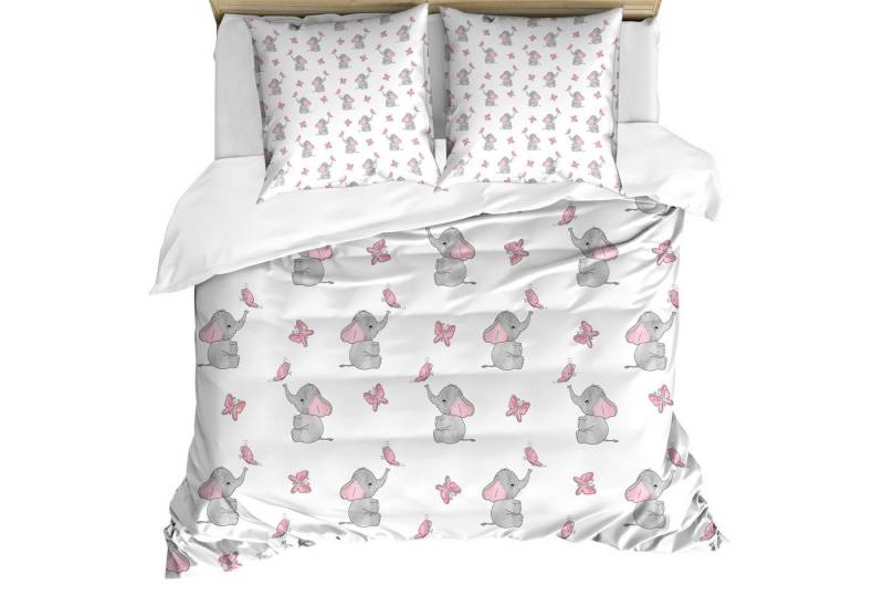 Abakuhaus Bettwäsche Weicher Microfaserstoff Allegigeignet kein Verblassen, Microfaser, Elephant Nursery Baby-Schmetterling von Abakuhaus
