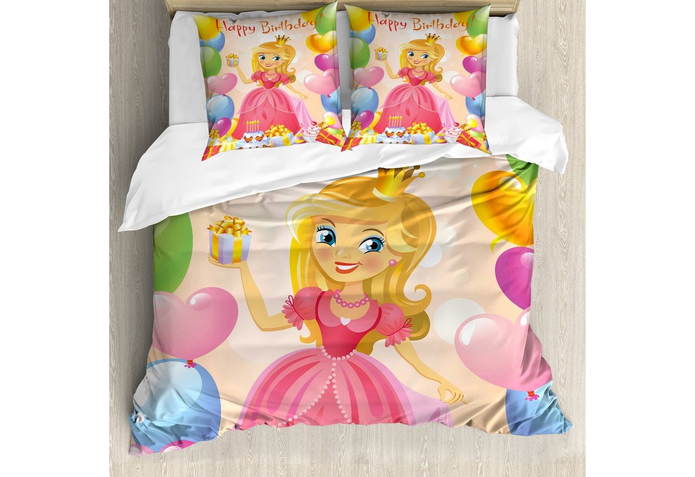 Bettwäsche weicher Microfaserstoff Allergiker geeignet, kein Verblassen, Abakuhaus, Microfaser, Geburtstag Mädchen-Prinzessin Themed von Abakuhaus