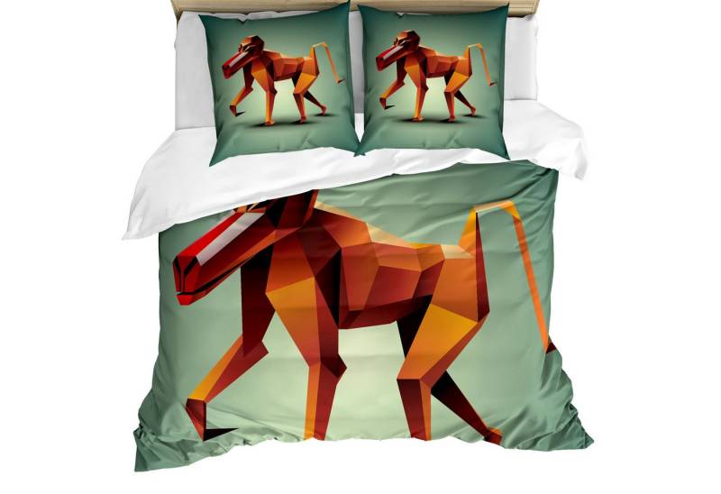 Abakuhaus Bettwäsche weicher Microfaserstoff Allergiker geeignet, kein Verblassen, Microfaser, Geometrisch Polygonal Wilder Affe Abakuhaus Bettwäsche weicher Microfaserstoff Allergiker geeignet, kein Verblassen, Microfaser, Geometrisch Polygonal Wilder Affe von Abakuhaus