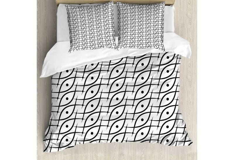 Abakuhaus Bettwäsche weicher Microfaserstoff Allergiker geeignet, kein Verblassen, Microfaser, Geometrisch Trippy Blatt Spots von Abakuhaus