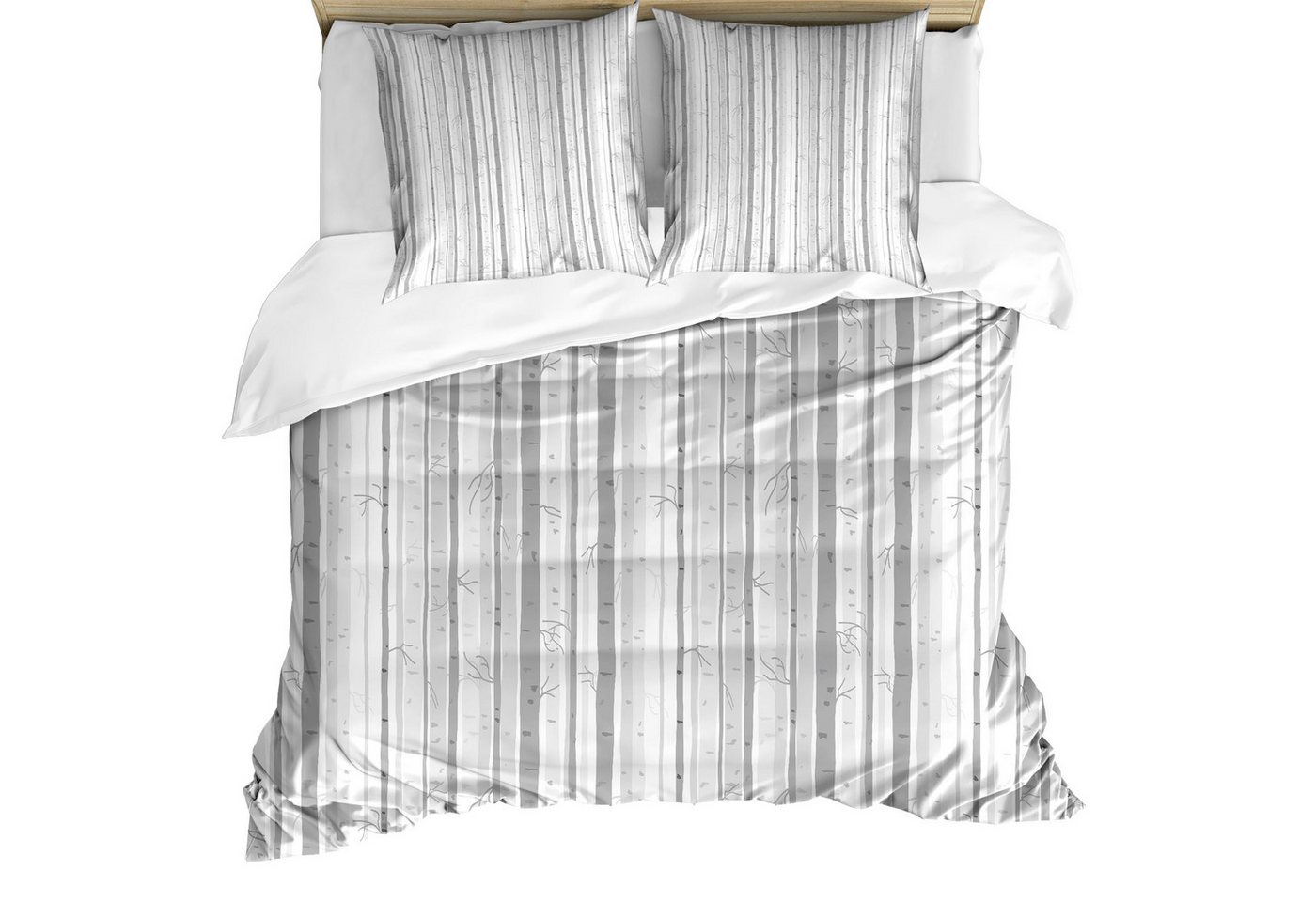 Abakuhaus Bettwäsche Weicher Microfaserstoff Allegigeignet kein Verblassen, Microfaser, Grau und Weiß Birke Woods Abakuhaus Bettwäsche Weicher Microfaserstoff Allegigeignet kein Verblassen, Microfaser, Grau und Weiß Birke Woods von Abakuhaus