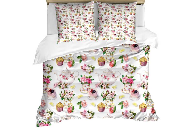 Abakuhaus Bettwäsche weicher Microfaserstoff Allergiker geeignet, kein Verblassen, Microfaser, Jahrgang Bunte Retro Teekannen Abakuhaus Bettwäsche weicher Microfaserstoff Allergiker geeignet, kein Verblassen, Microfaser, Jahrgang Bunte Retro Teekannen von Abakuhaus