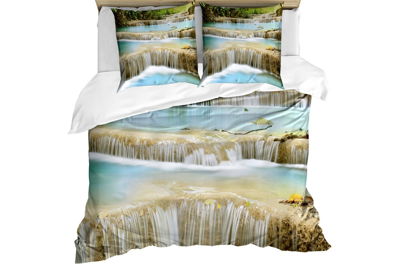 Abakuhaus Bettwäsche weicher Microfaserstoff Allergiker geeignet, kein Verblassen, Microfaser, Landschaft Rock Treppen im Wald Abakuhaus Bettwäsche weicher Microfaserstoff Allergiker geeignet, kein Verblassen, Microfaser, Landschaft Rock Treppen im Wald von Abakuhaus