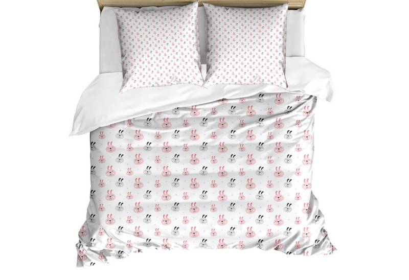 Abakuhaus Bettwäsche Weicher Microfaserstoff Allegigeignet kein Verblassen, Microfaser, Osterhase Baby-Kaninchen-Gekritzel von Abakuhaus