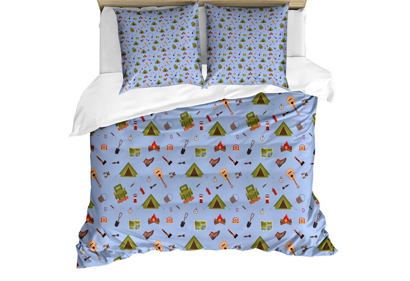 Abakuhaus Bettwäsche Weicher Microfaserstoff Allegigeignet kein Verblassen, Microfaser, Pfadfinder Camping-Zelt-Gitarre Abakuhaus Bettwäsche Weicher Microfaserstoff Allegigeignet kein Verblassen, Microfaser, Pfadfinder Camping-Zelt-Gitarre von Abakuhaus