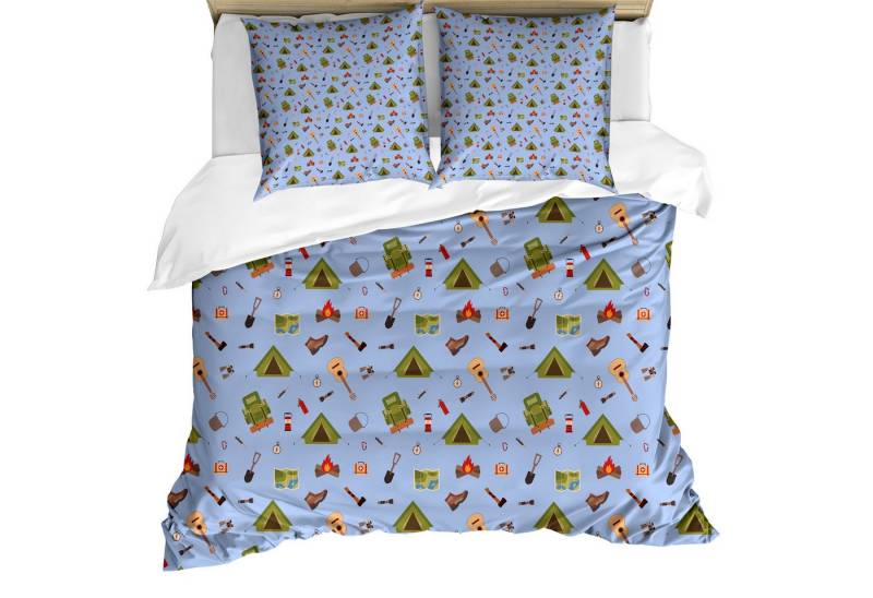 Abakuhaus Bettwäsche Weicher Microfaserstoff Allegigeignet kein Verblassen, Microfaser, Pfadfinder Camping-Zelt-Gitarre von Abakuhaus