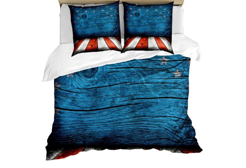 Abakuhaus Bettwäsche weicher Microfaserstoff Allergiker geeignet, kein Verblassen, Microfaser, Primitive Land rustikale Holz von Abakuhaus