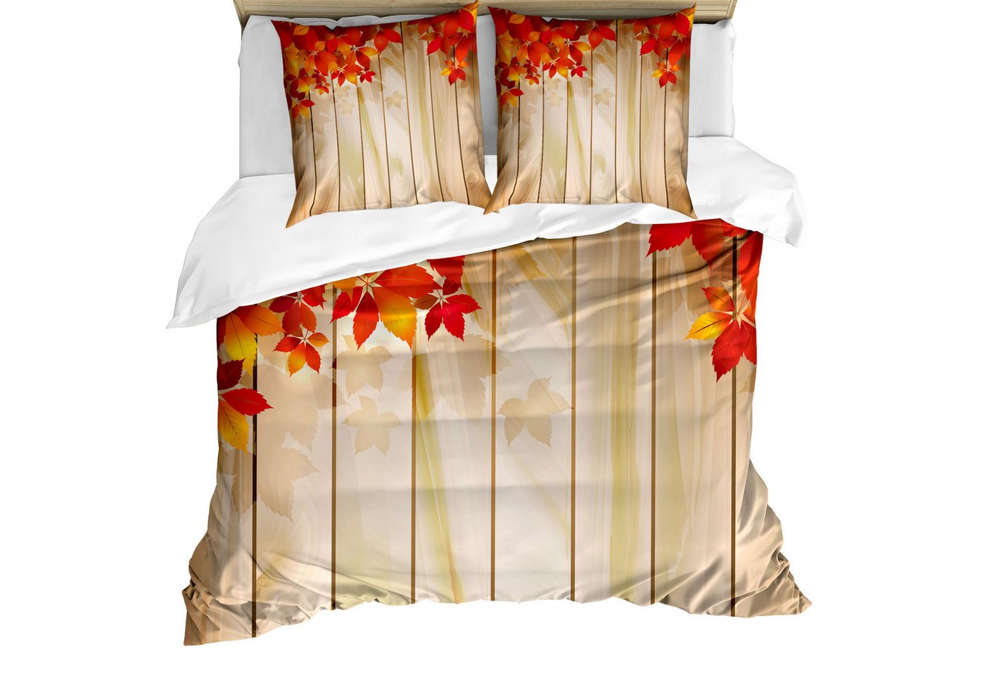 Abakuhaus Bettwäsche Weicher Microfaserstoff Allegigeignet kein Verblassen, Microfaser, Zaun Herbst-orange Töne Blätter Abakuhaus Bettwäsche Weicher Microfaserstoff Allegigeignet kein Verblassen, Microfaser, Zaun Herbst-orange Töne Blätter von Abakuhaus