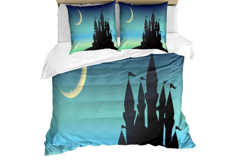 Abakuhaus Bettwäsche Weicher Microfaserstoff Allegigeignet kein Verblassen, Microfaser, magic Moon Schloss und Gradient Sky von Abakuhaus