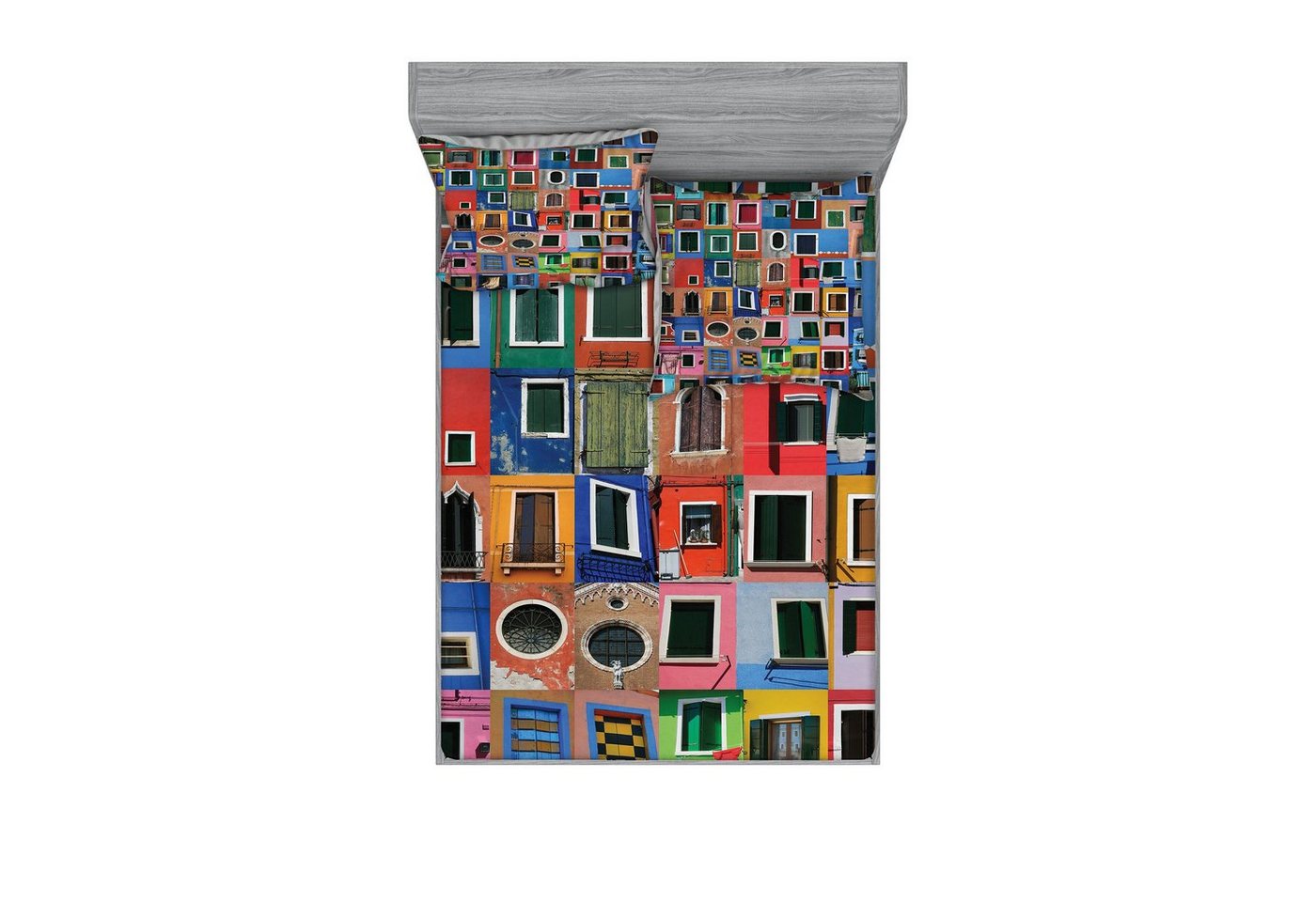 Abakuhaus Bettwäsche bedrucktes 3-teiliges Bettwäscheset, Microfaser, Die Architektur Fenster Venedig Türen von Abakuhaus