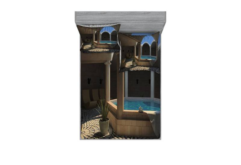 Abakuhaus Bettwäsche bedrucktes 3-teiliges Bettwäscheset, Microfaser, Urlaub Spa Entspannung Pool Abakuhaus Bettwäsche bedrucktes 3-teiliges Bettwäscheset, Microfaser, Urlaub Spa Entspannung Pool von Abakuhaus