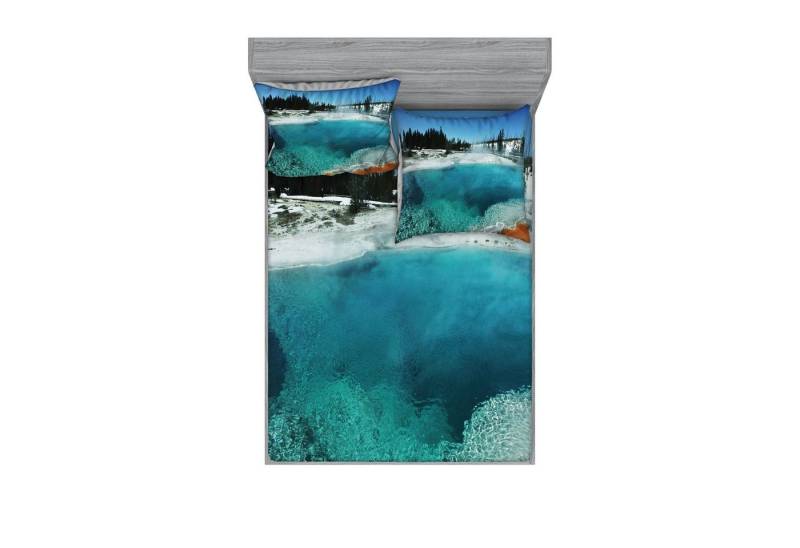Abakuhaus Bettwäsche bedrucktes 3-teiliges Bettwäscheset, Microfaser, Yellowstone stone~~POS=HEADCOMP Verschneiter Wald Pool von Abakuhaus