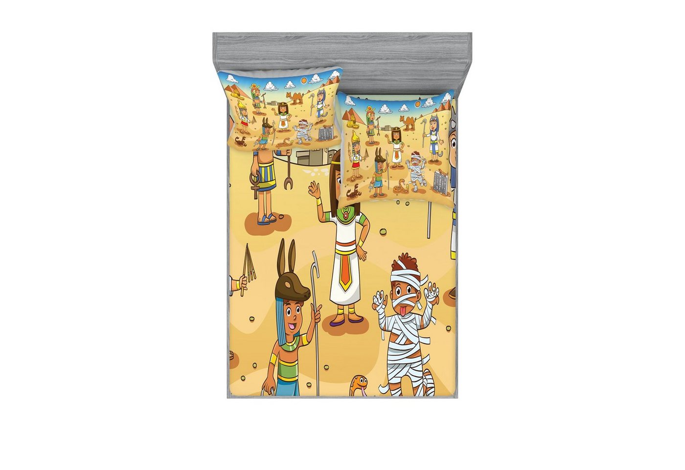 Bettwäsche bedrucktes 3-teiliges Bettwäscheset, Abakuhaus, Microfaser, ägyptisch Pyramid Kinder von Abakuhaus