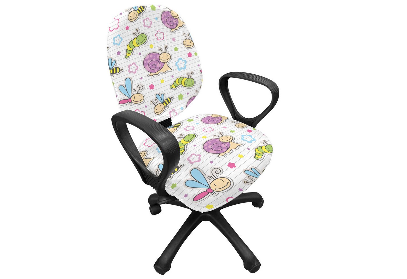 Abakuhaus Bürostuhlhusse dekorative Schutzhülle aus Stretchgewebe, Baby Insekten Schnecke Caterpillar Abakuhaus Bürostuhlhusse dekorative Schutzhülle aus Stretchgewebe, Baby Insekten Schnecke Caterpillar von Abakuhaus