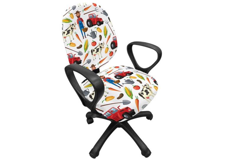 Abakuhaus Bürostuhlhusse dekorative Schutzhülle aus Stretchgewebe, Bauernhof Gärtner Landwirtschaft Traktor Abakuhaus Bürostuhlhusse dekorative Schutzhülle aus Stretchgewebe, Bauernhof Gärtner Landwirtschaft Traktor von Abakuhaus