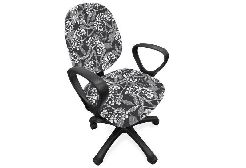 Abakuhaus Bürostuhlhusse dekorative Schutzhülle aus Stretchgewebe, Grau und Weiß Creeper Beeren Abakuhaus Bürostuhlhusse dekorative Schutzhülle aus Stretchgewebe, Grau und Weiß Creeper Beeren von Abakuhaus