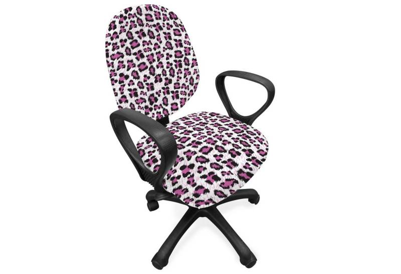 Abakuhaus Bürostuhlhusse dekorative Schutzhülle aus Stretchgewebe, Leopard-Druck Girly-Rosa-Schwarz Abakuhaus Bürostuhlhusse dekorative Schutzhülle aus Stretchgewebe, Leopard-Druck Girly-Rosa-Schwarz von Abakuhaus