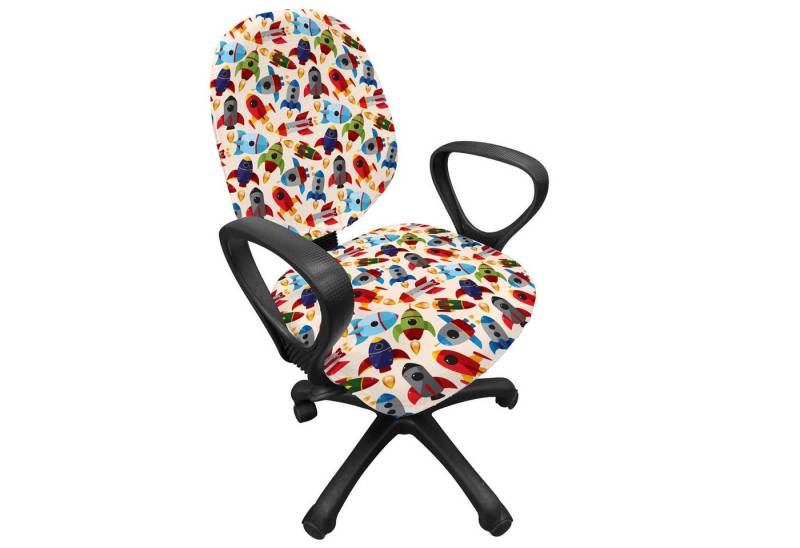 Abakuhaus Bürostuhlhusse dekorative Schutzhülle aus Stretchgewebe, Platz Cartoon mit Spaceships Abakuhaus Bürostuhlhusse dekorative Schutzhülle aus Stretchgewebe, Platz Cartoon mit Spaceships von Abakuhaus