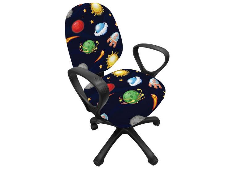 Abakuhaus Bürostuhlhusse dekorative Schutzhülle aus Stretchgewebe, Platz Cosmos mit Sonne Planeten Abakuhaus Bürostuhlhusse dekorative Schutzhülle aus Stretchgewebe, Platz Cosmos mit Sonne Planeten von Abakuhaus