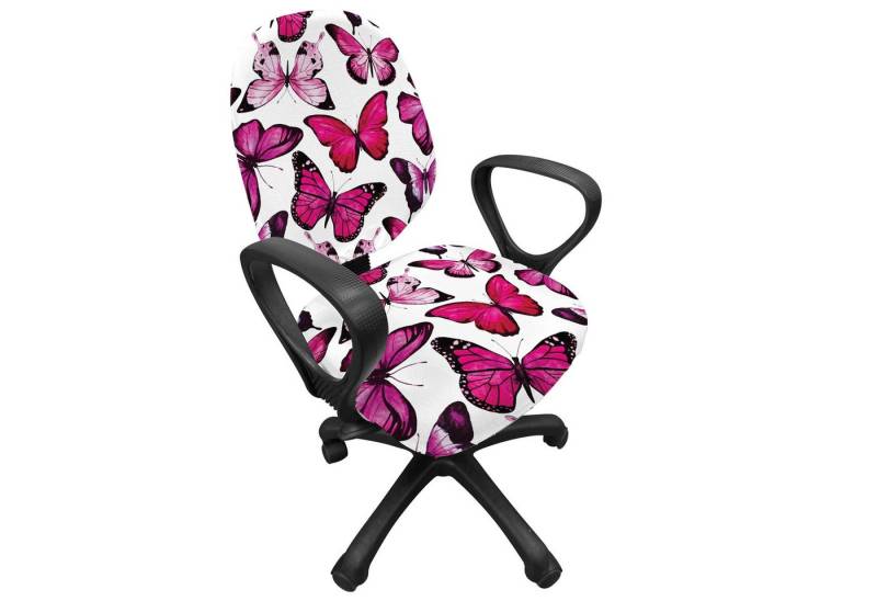 Abakuhaus Bürostuhlhusse dekorative Schutzhülle aus Stretchgewebe, Schmetterling vibrant Aquarell von Abakuhaus