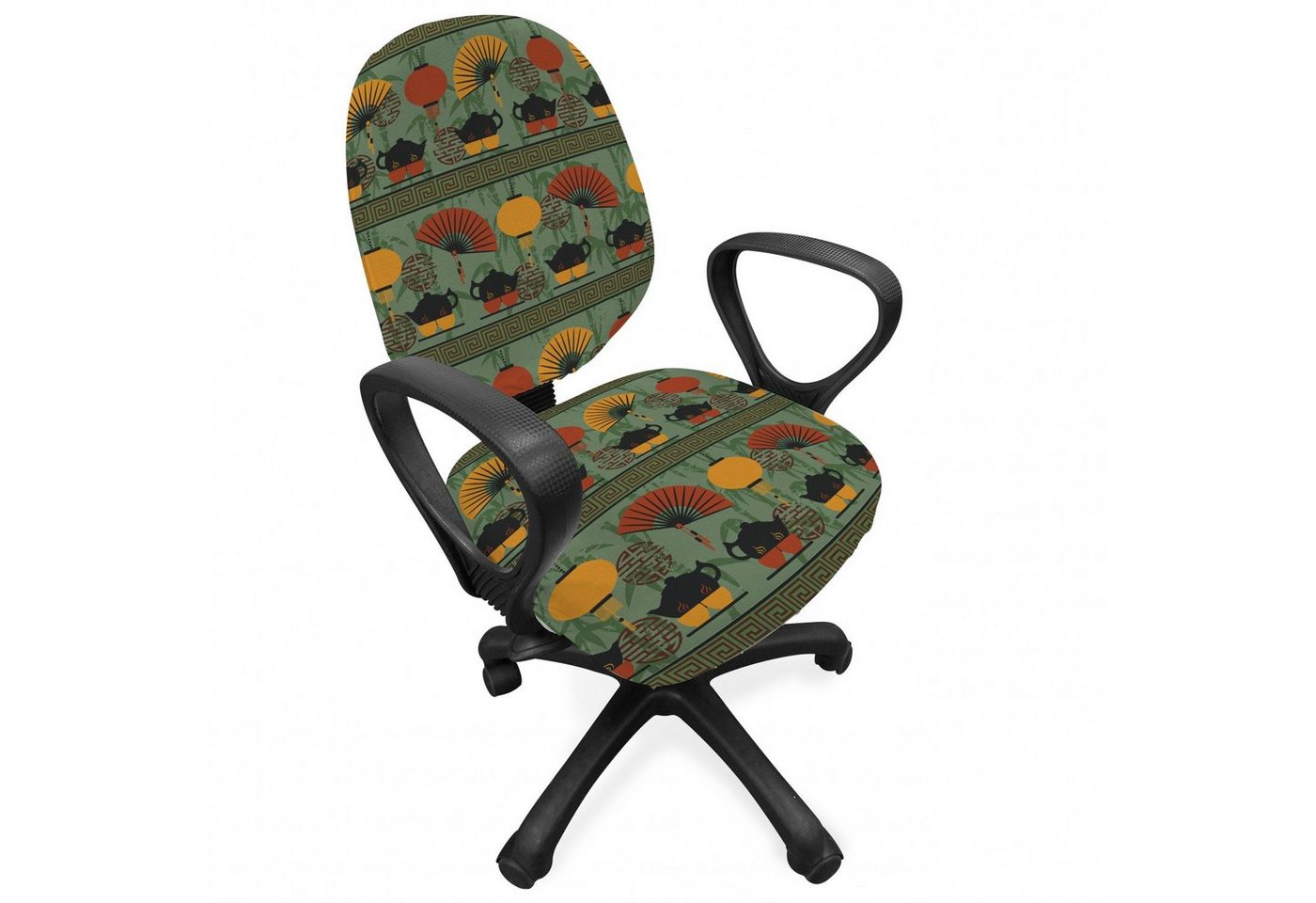 Abakuhaus Bürostuhlhusse dekorative Schutzhülle aus Stretchgewebe, Tee-Party Grunge Abakuhaus Bürostuhlhusse dekorative Schutzhülle aus Stretchgewebe, Tee-Party Grunge von Abakuhaus