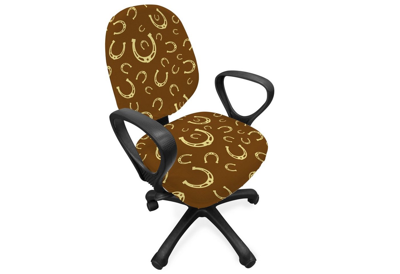 Abakuhaus Bürostuhlhusse dekorative Schutzhülle aus Stretchgewebe, Western Hufeisen Motiv Scheune Abakuhaus Bürostuhlhusse dekorative Schutzhülle aus Stretchgewebe, Western Hufeisen Motiv Scheune von Abakuhaus