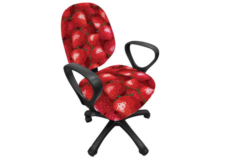 Abakuhaus Bürostuhlhusse dekorative Schutzhülle aus Stretchgewebe, rot Erdbeeren Reife Früchte Abakuhaus Bürostuhlhusse dekorative Schutzhülle aus Stretchgewebe, rot Erdbeeren Reife Früchte von Abakuhaus