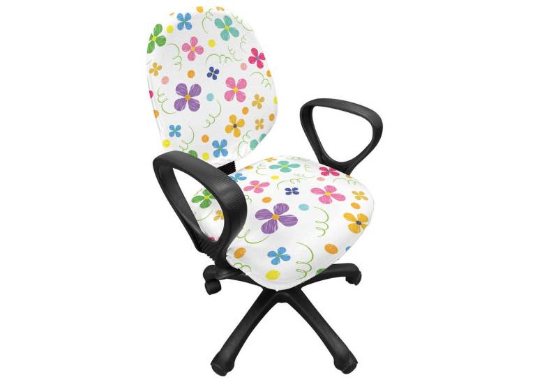 Abakuhaus Bürostuhlhusse dekorative Schutzhülle aus Stretchgewebe, Blume Frühlings-Gänseblümchen-Punkt-Skizze Abakuhaus Bürostuhlhusse dekorative Schutzhülle aus Stretchgewebe, Blume Frühlings-Gänseblümchen-Punkt-Skizze von Abakuhaus