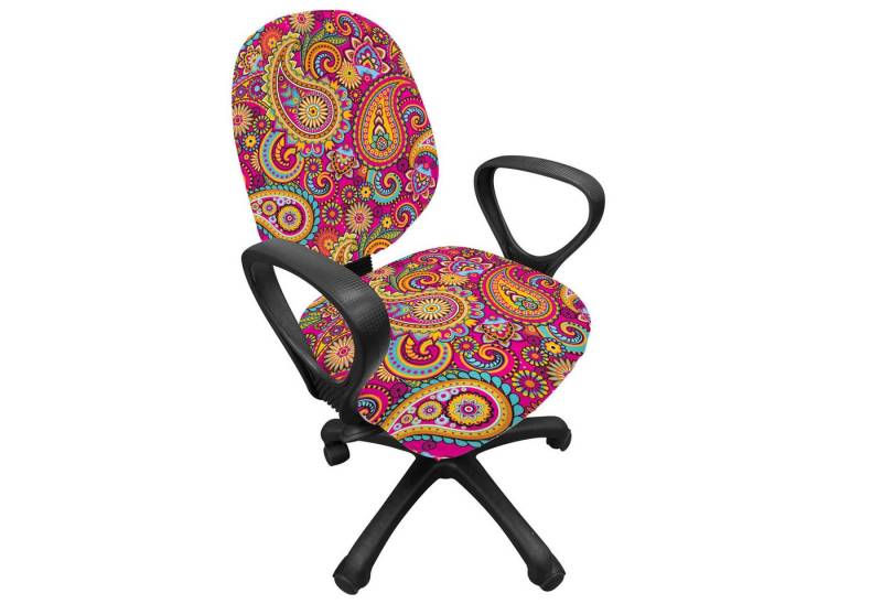 Abakuhaus Bürostuhlhusse dekorative Schutzhülle aus Stretchgewebe, Bunt Paisley Osten Abakuhaus Bürostuhlhusse dekorative Schutzhülle aus Stretchgewebe, Bunt Paisley Osten von Abakuhaus