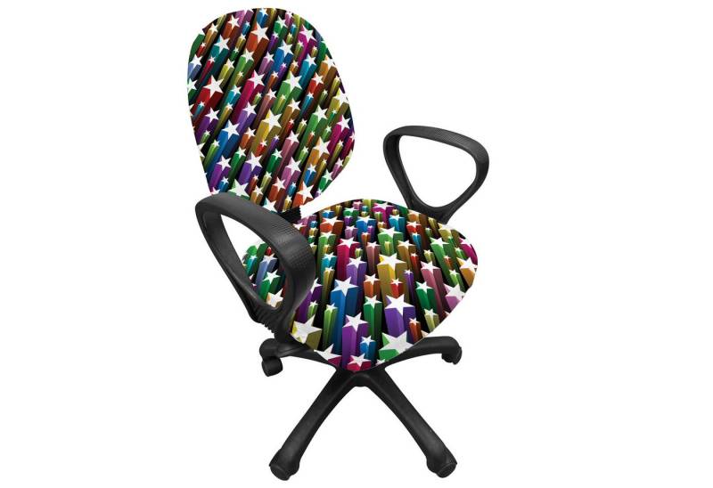 Abakuhaus Bürostuhlhusse dekorative Schutzhülle aus Stretchgewebe, Bunt Sterne Disco Abakuhaus Bürostuhlhusse dekorative Schutzhülle aus Stretchgewebe, Bunt Sterne Disco von Abakuhaus