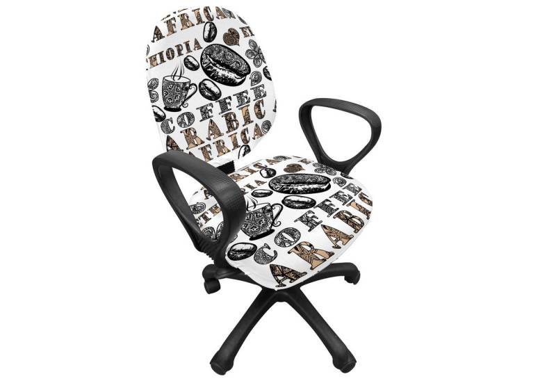 Abakuhaus Bürostuhlhusse dekorative Schutzhülle aus Stretchgewebe, Ethnisch Kaffeebohnen Abakuhaus Bürostuhlhusse dekorative Schutzhülle aus Stretchgewebe, Ethnisch Kaffeebohnen von Abakuhaus