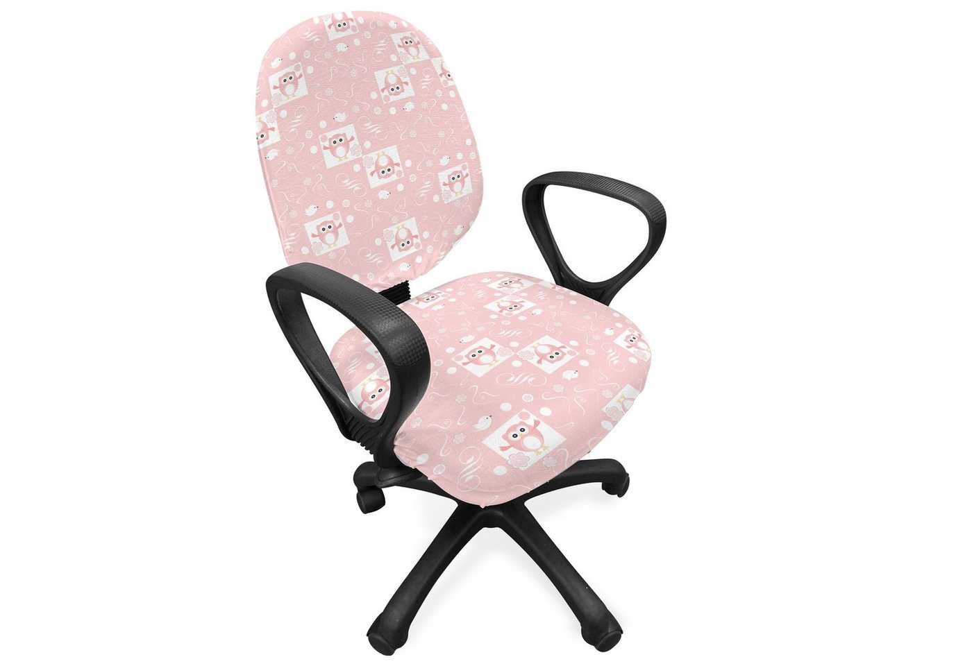 Abakuhaus Bürostuhlhusse dekorative Schutzhülle aus Stretchgewebe, Eulen Rosa Eulen Vögel Floral Abakuhaus Bürostuhlhusse dekorative Schutzhülle aus Stretchgewebe, Eulen Rosa Eulen Vögel Floral von Abakuhaus