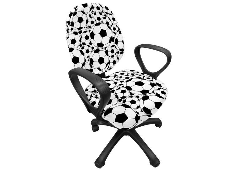 Abakuhaus Bürostuhlhusse dekorative Schutzhülle aus Stretchgewebe, Fußball Monochrome Balls Jungen Abakuhaus Bürostuhlhusse dekorative Schutzhülle aus Stretchgewebe, Fußball Monochrome Balls Jungen von Abakuhaus